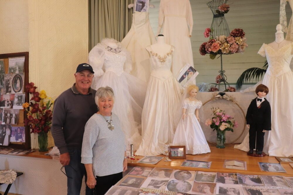 A nice day for a white wedding dress display in Broadford