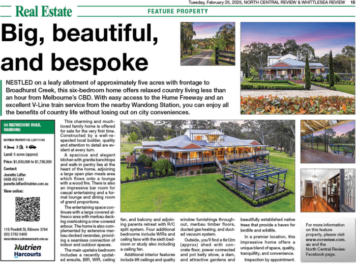 Feature property: 29 Mathiesons Road, Wandong 2 Capture