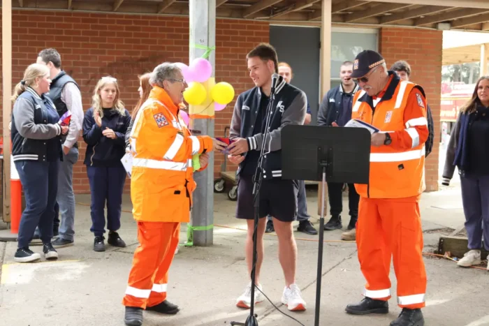 WSC Blake Morley presented the SES volunteers with some chocolates and a certificate of appreciation 1068w WebRdy