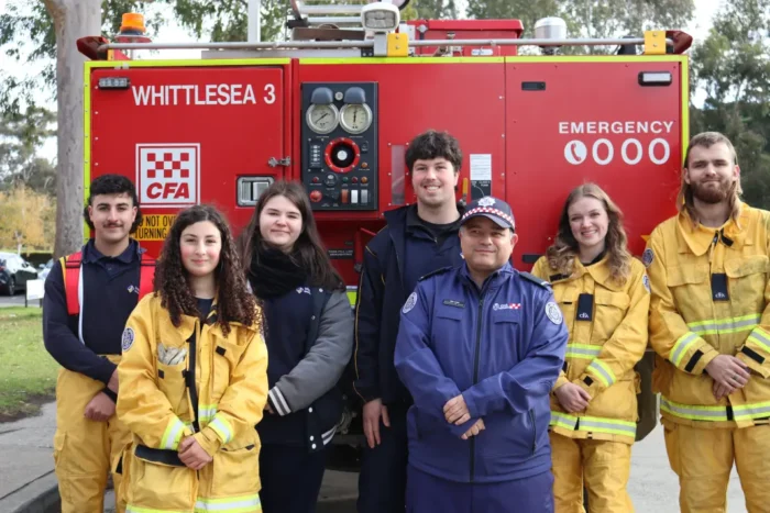 WSC students Chelsea Mowlam Brendan Best Grace Abella and Christian Abela facilitated the Whittlesea CFA to visit their thank the first responders day 1068w WebRdy