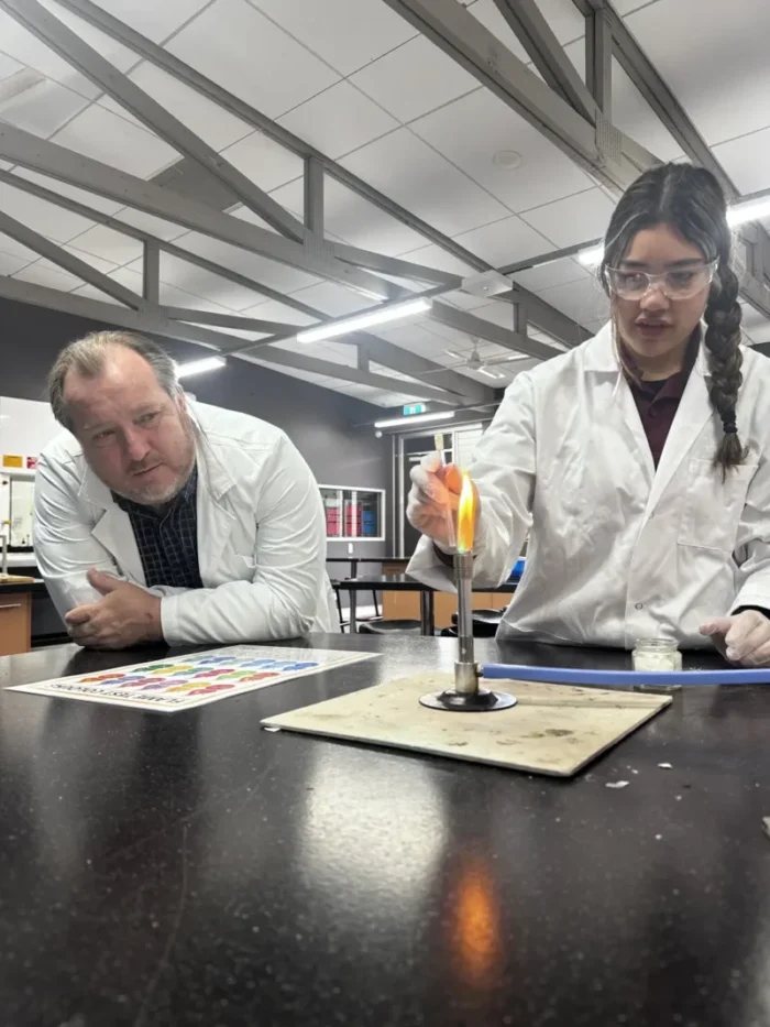 Celebrating science week 1 Science Week Rob Mitchell with Yr 9 Wallan Secondary School student Azariah Hapeta 1068w WebRdy