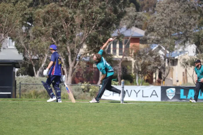 Thrills and spills in DVCA’s opening stand 1 Bailey Lawrenson bowls for Laurimar 1068w WebRdy