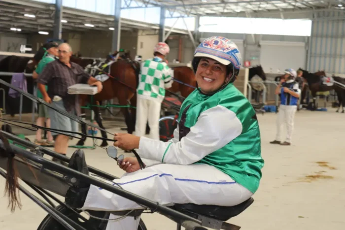 Sulky Snippets with Len Baker - December 23, 2025 1 Monique Burnett driving Miki Mark 1068w WebRdy