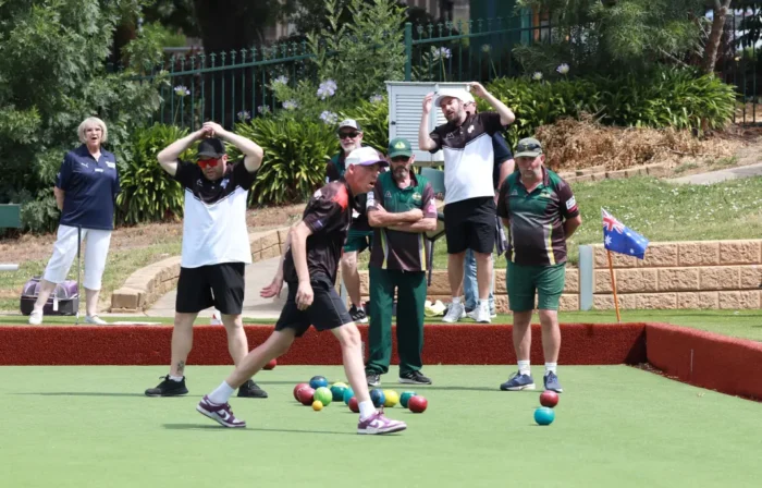 Wallan Skip Troy Lehmann right monitors the last bowl by the Croydon Skip in the tournaments last game. 1068w WebRdy