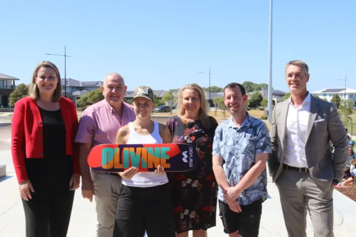 Olympian helps mark skate park 1 Skate Park Photo 1068w WebRdy