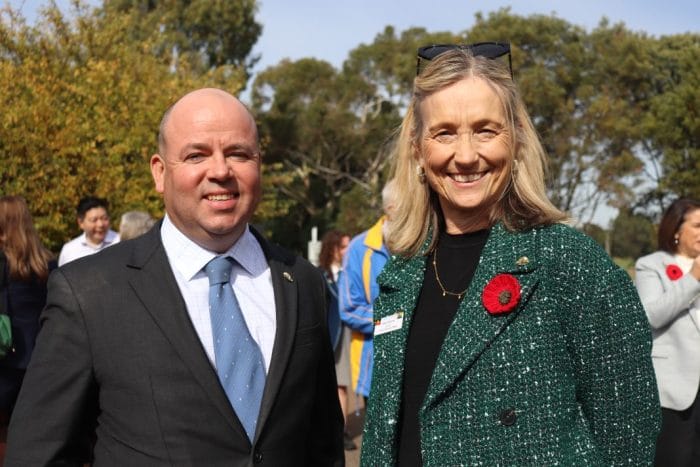 Nationals MP for Nichols Sam Birrell and NH CEO Debra Bourne